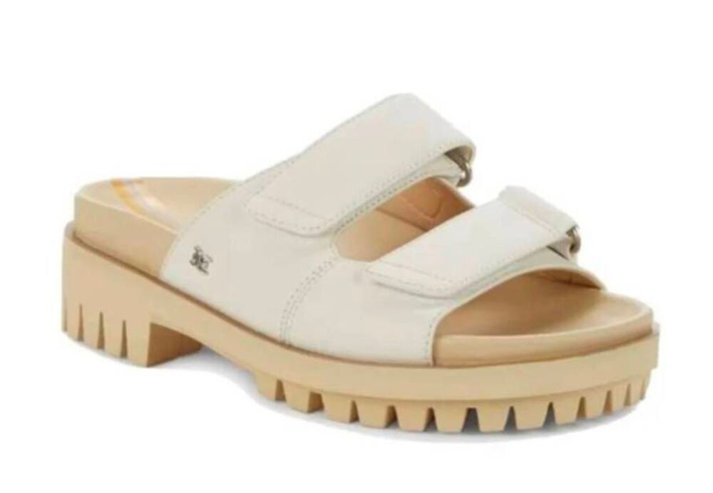 SAM EDELMAN Eliana White Leather Slide Sandal Size 7.5M